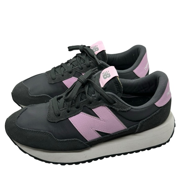 New Balance Shoes - New Balance Women's 237 Lifestyle Running Shoes Grey Pink Suede Size 9